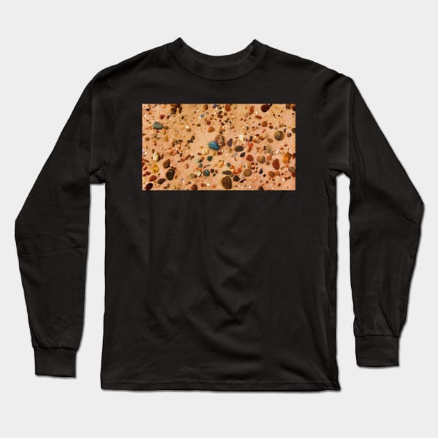 Beach Stones Abstract 12 Long Sleeve T-Shirt by dhphotography